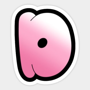 Pink Letter D Sticker